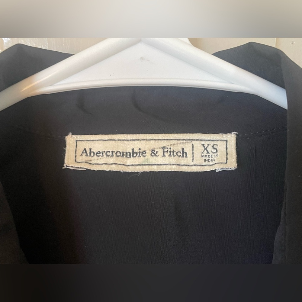 Abercrombie & Fitch Black Long Sleeve Button Up Shirt Dress Like New Sexy XS - Picture 5 of 8